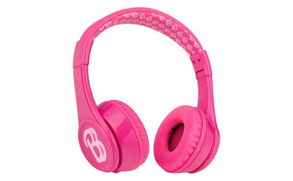 eKids Barbie Bluetooth Headphones, Pink Wireless Headphones with Microphone Includes Aux Cord, Volume Reduced Kids Foldable Earphones for School, Home, or Travel