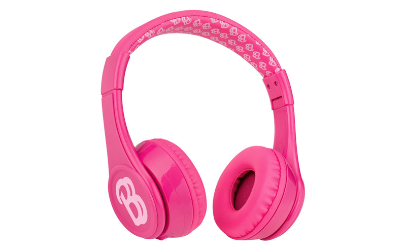 eKids Barbie Bluetooth Headphones, Pink Wireless Headphones with Microphone Includes Aux Cord, Volume Reduced Kids Foldable Earphones for School, Home, or Travel