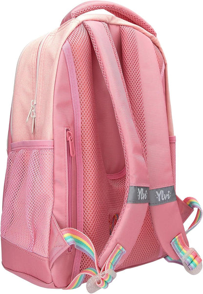 Depesche 14038 Ylvi Sugar Pop School Backpack in Pink with Unicorn Motif and Glittering Details, School Bag with Adjustable Straps