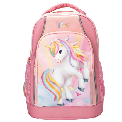 Depesche 14038 Ylvi Sugar Pop School Backpack in Pink with Unicorn Motif and Glittering Details, School Bag with Adjustable Straps