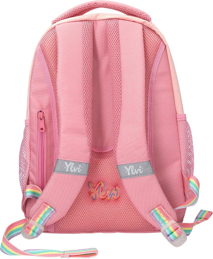 Depesche 14038 Ylvi Sugar Pop School Backpack in Pink with Unicorn Motif and Glittering Details, School Bag with Adjustable Straps