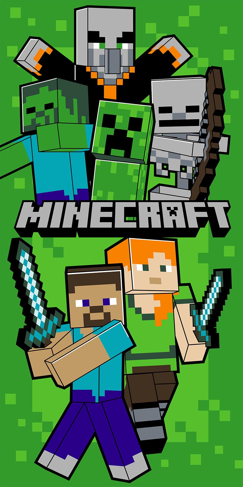 Minecraft Beach Towel 70x140cm 100% Polyester