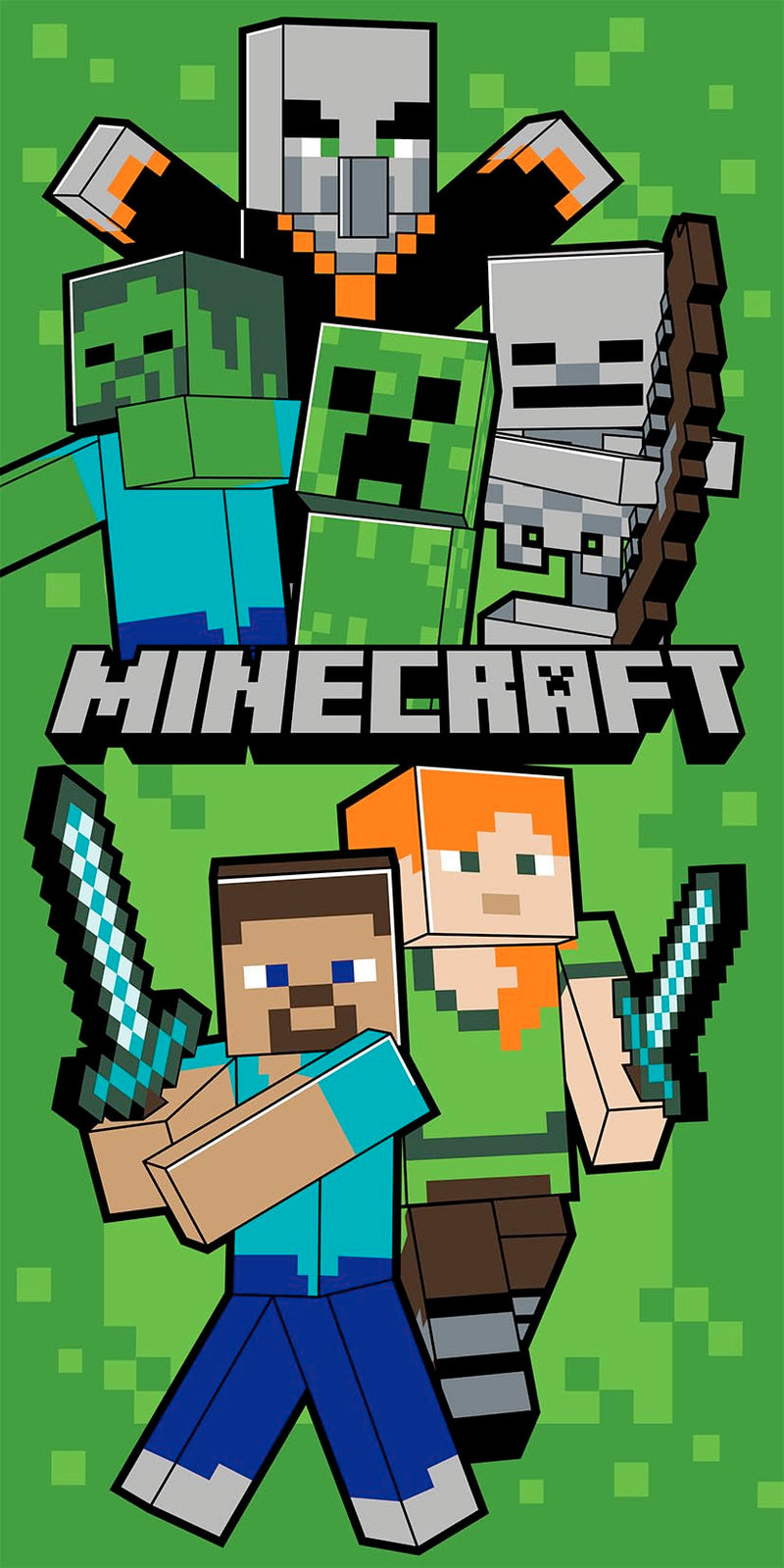 Minecraft Beach Towel 70x140cm 100% Polyester