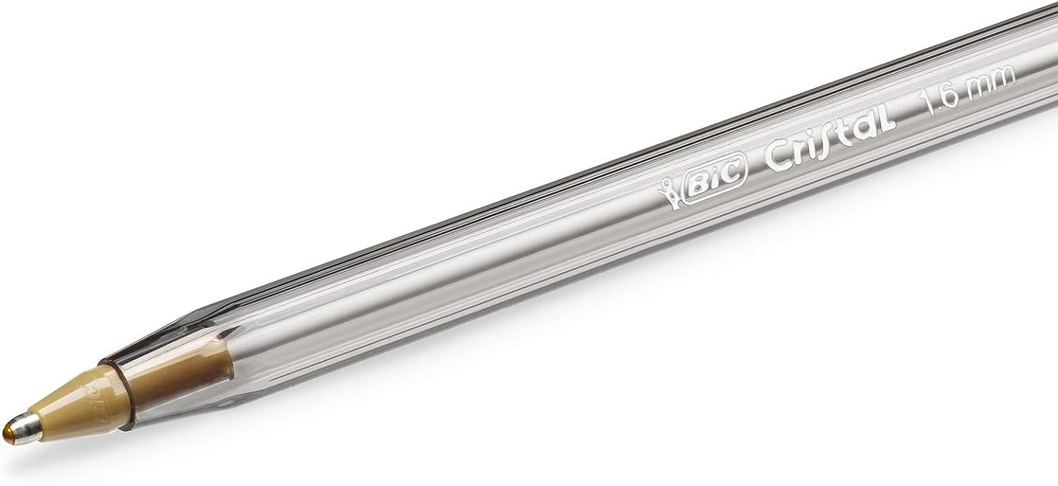 BIC Cristal Fun, Ballpoint Pens, Smudge-Proof Writing Pens and Wide Point (1.6 mm), Ideal for School, Purple Ink, Pack of 20