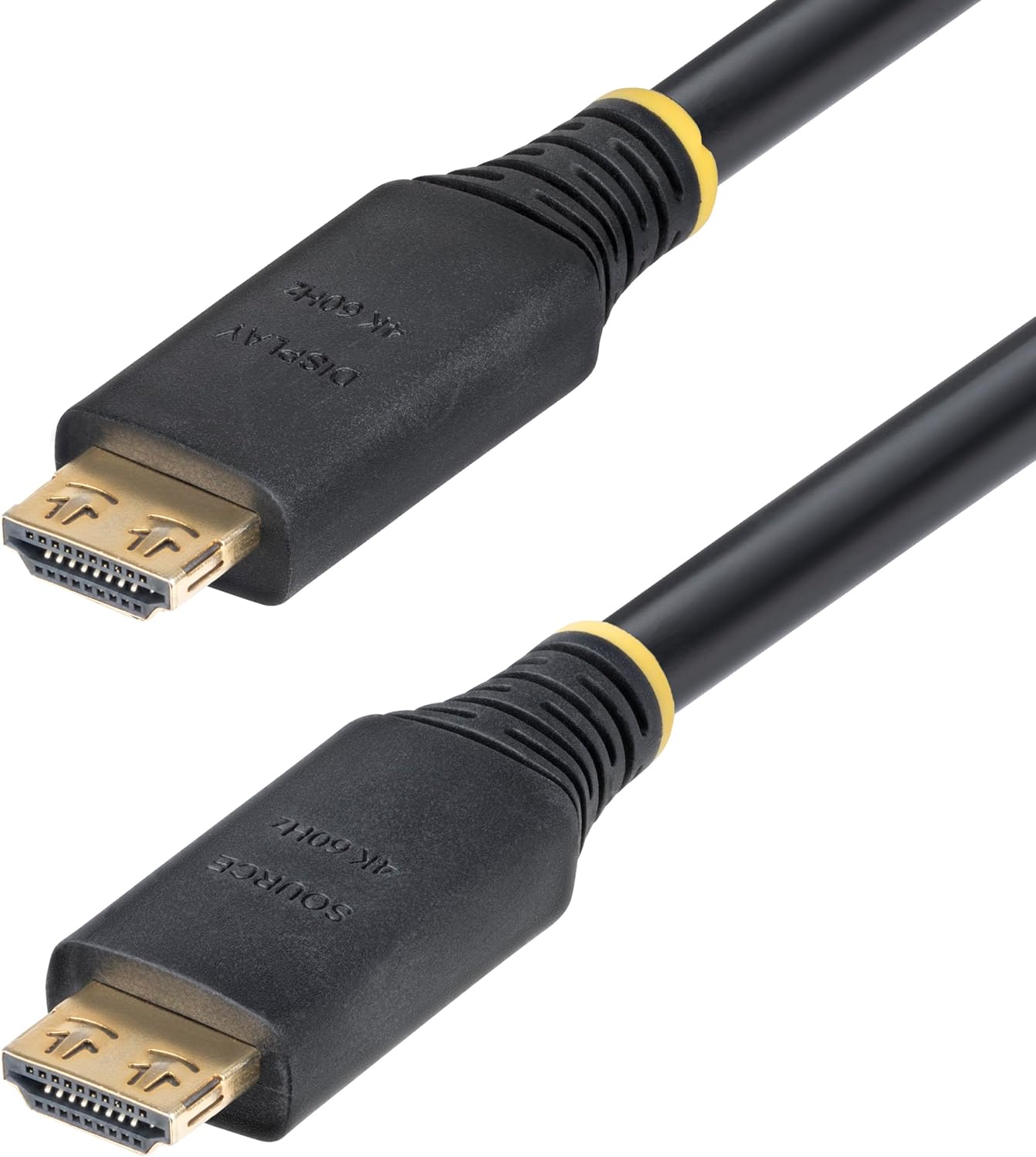StarTech 15m (50ft) Active High Speed HDMI Cable with Gripping Connectors, 4K 60Hz/1440p 144Hz, 18Gbps, UHD HDMI Cord, TPE Jacket