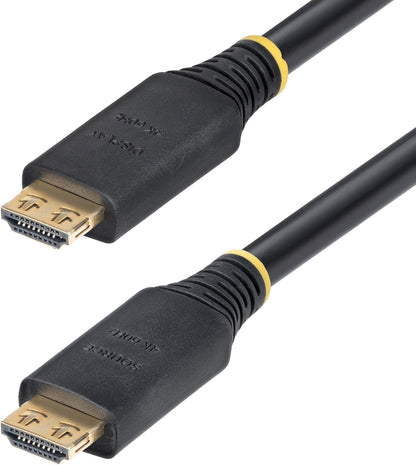 StarTech 15m (50ft) Active High Speed HDMI Cable with Gripping Connectors, 4K 60Hz/1440p 144Hz, 18Gbps, UHD HDMI Cord, TPE Jacket