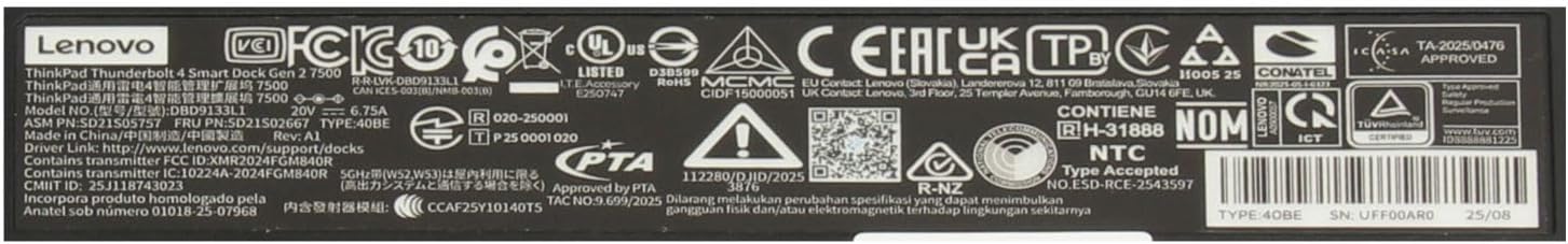 Usb Hub Lenovo 40Be0135Eu Black 100 W