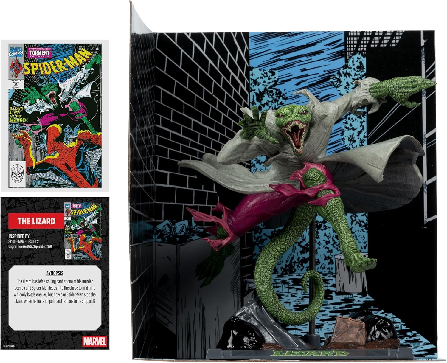 McFarlane Marvel The Lizard 1:10th Scale Collectible with Scene (SPIDER-MAN #2) Toys