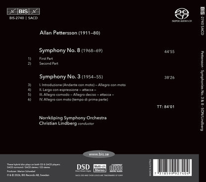 Allan Pettersson: Symphonies Nos. 3 & 8