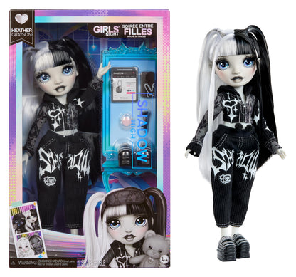 Rainbow High Shadow High Girl's Night - Heather Grayson - Greyscale 28cm Fashion Doll, Black and White Hair & Outfit with Accessories and Comb - For Collectors & Children Ages 6+