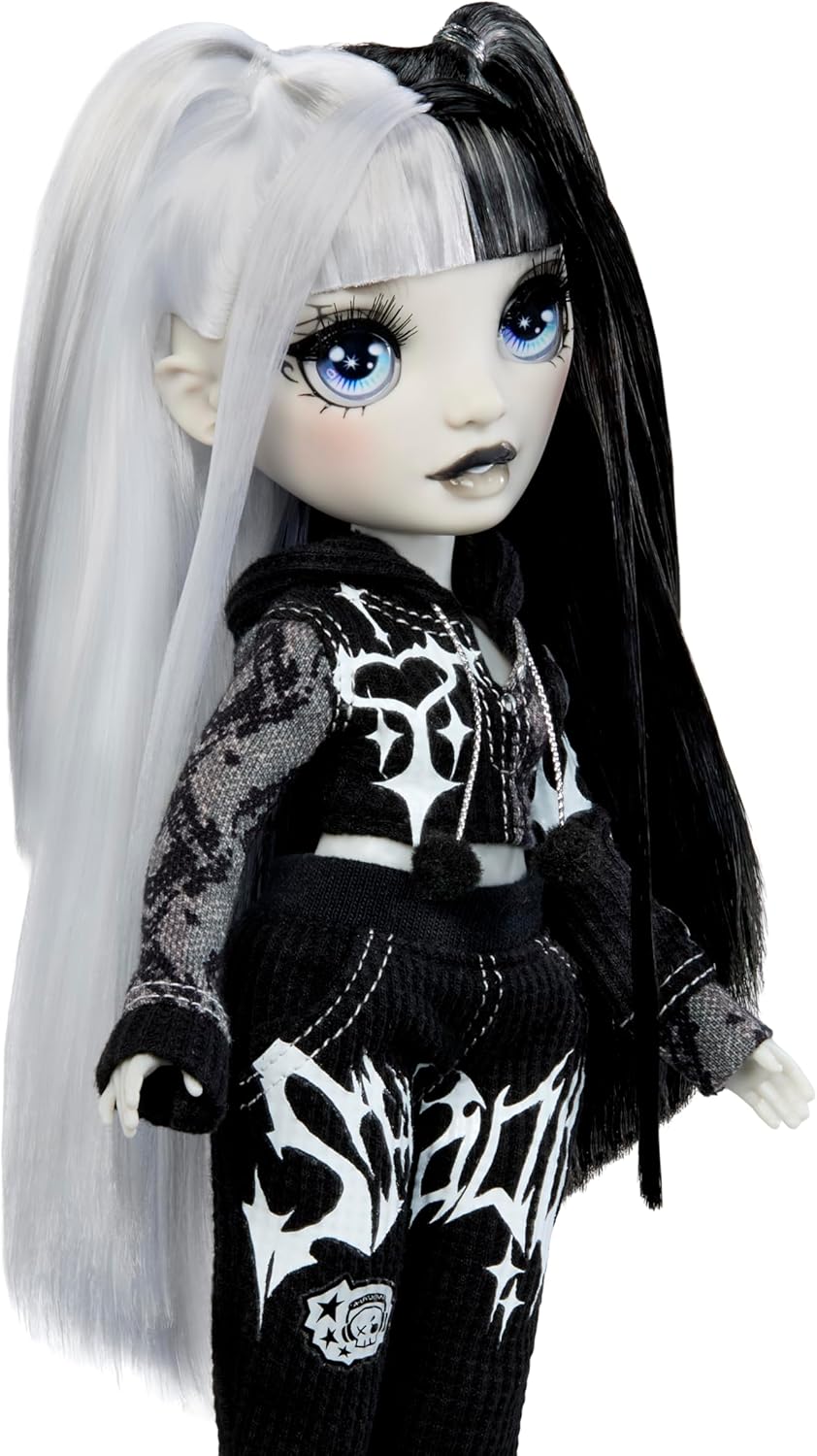 Rainbow High Shadow High Girl's Night - Heather Grayson - Greyscale 28cm Fashion Doll, Black and White Hair & Outfit with Accessories and Comb - For Collectors & Children Ages 6+