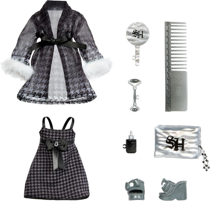 Rainbow High Shadow High Girl's Night - Shanelle Onyx - Greyscale 28cm Fashion Doll, Black Hair & Outfit with Accessories and Comb - For Collectors & Children Ages 6+