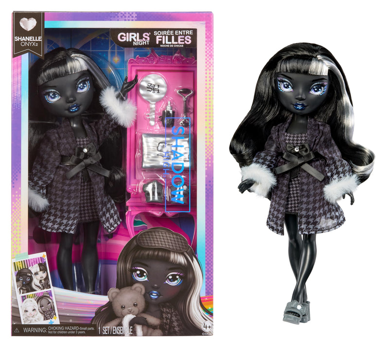 Rainbow High Shadow High Girl's Night - Shanelle Onyx - Greyscale 28cm Fashion Doll, Black Hair & Outfit with Accessories and Comb - For Collectors & Children Ages 6+