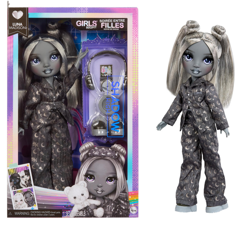 Rainbow High Shadow High Girl's Night - Luna Madison - Greyscale 28cm Fashion Doll, Grey Hair & Outfit with Accessories and Comb - For Collectors & Children Ages 6+