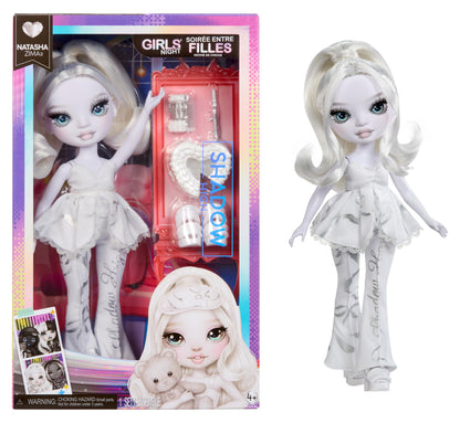 Rainbow High Shadow High Girl's Night - Natasha Zima - Greyscale 28cm Fashion Doll, White Hair & Silver Outfit with Accessories and Comb - For Collectors & Children Ages 6+