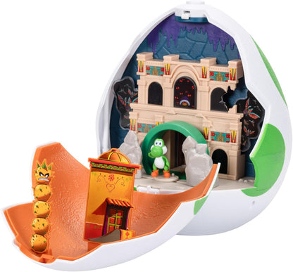 The Super Mario Galaxy Movie Yoshi Egg Playset with 1.5" Mini Figures, Officially Licensed by Jakks Pacific, Includes 4cm & Exclusive Fire Mario Figures, Interactive Playset, For Ages 3+