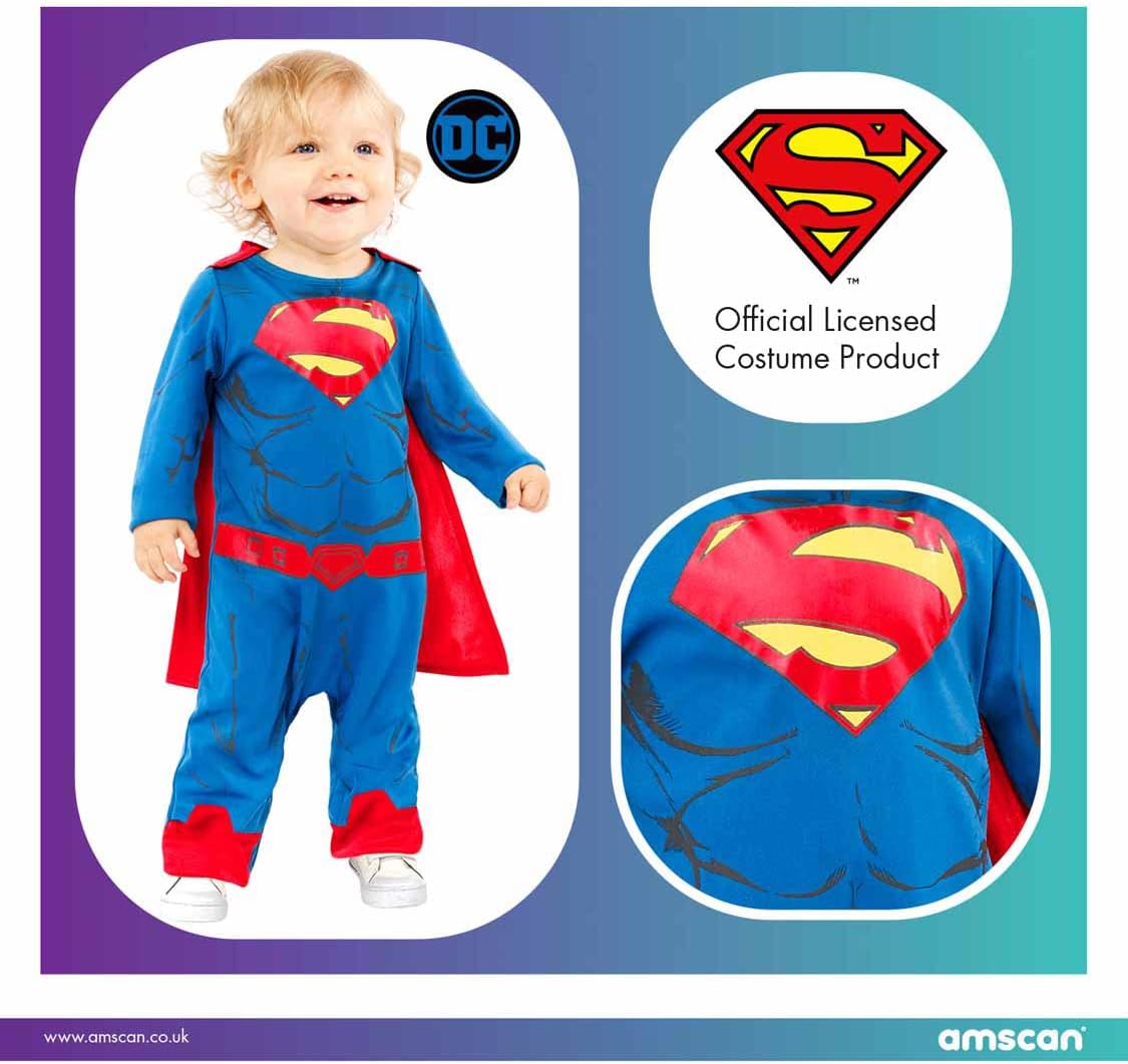 amscan Kind Jongens Officiële Warner Bros. gelicentieerde Superman Peuter Fancy Dress Kostuum