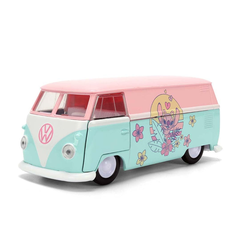 Jada Toys Stitch Auto VW Bus 1961 in engeldesign (13,5 cm), metalen deuren, Disney speelgoed voor fans en kinderen vanaf 8 jaar