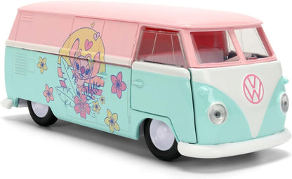 Jada Toys Stitch Auto VW Bus 1961 in engeldesign (13,5 cm), metalen deuren, Disney speelgoed voor fans en kinderen vanaf 8 jaar