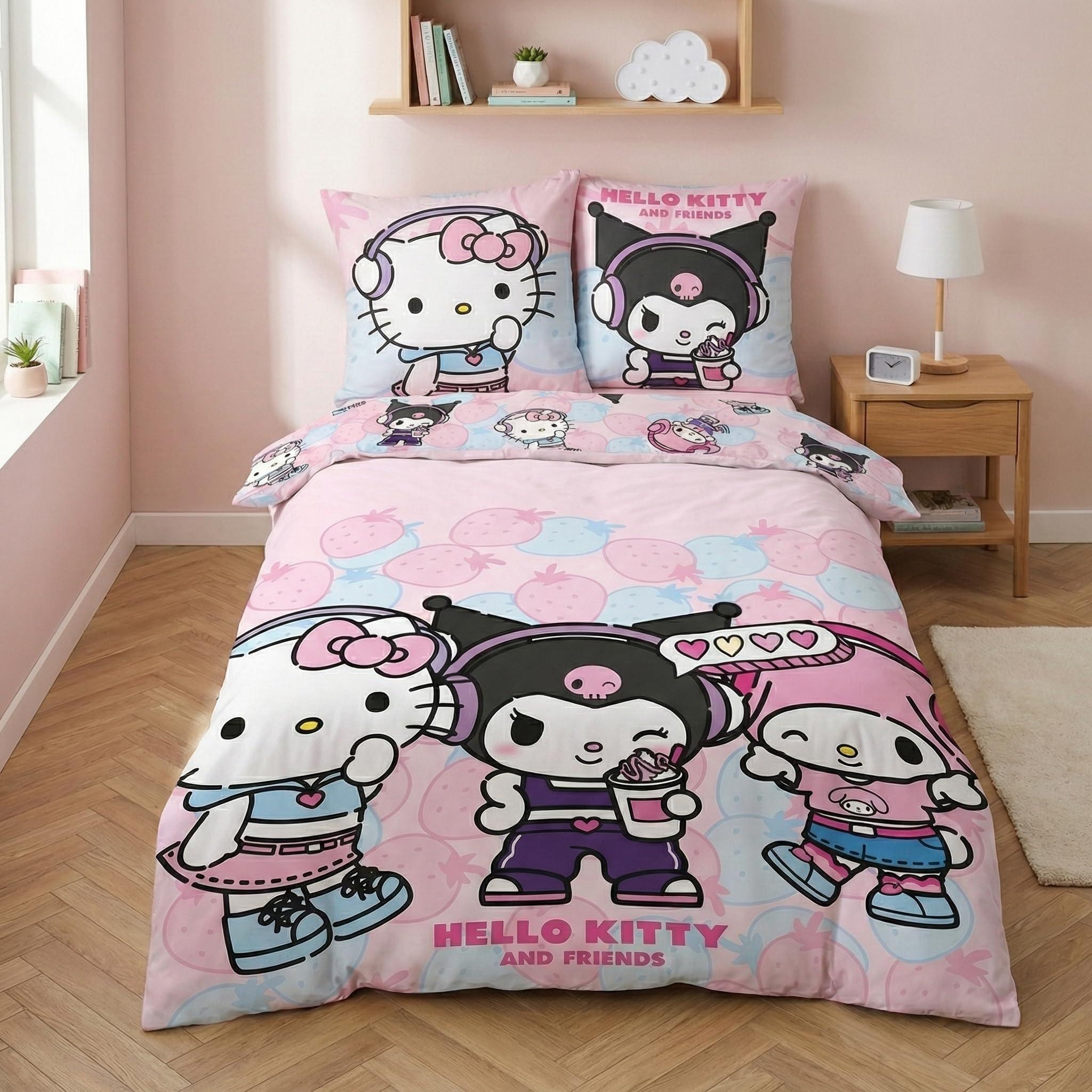 Hello Kitty & Friends Dekbedovertrek - 140x200 cm
