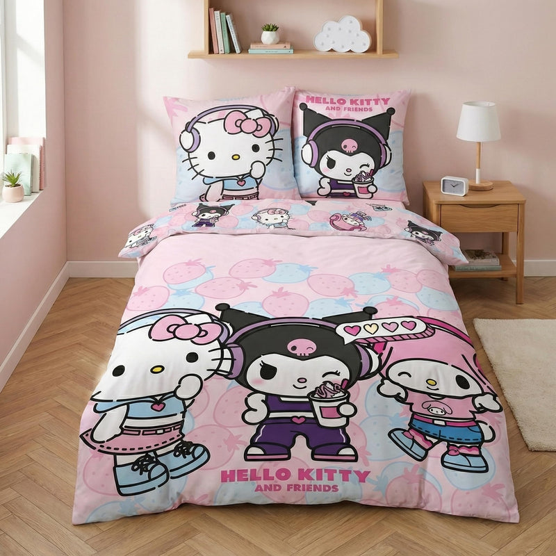 Hello Kitty & Friends Dekbedovertrek - 140x200 cm