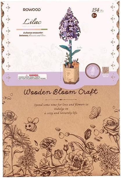 Houten Bloem Lilac