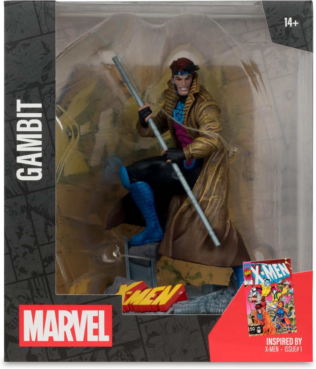 McFarlane Marvel Gambit 1:10th Scale Collectible with Scene (X-MEN #1) Toys