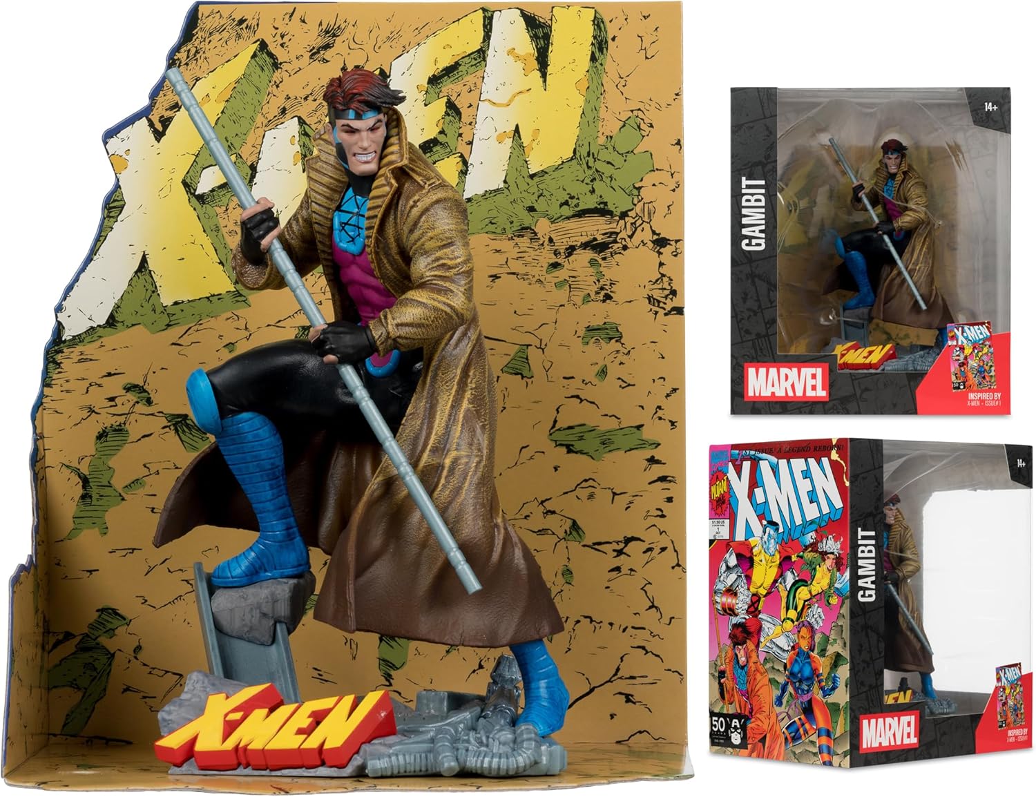 McFarlane Marvel Gambit 1:10th Scale Collectible with Scene (X-MEN #1) Toys