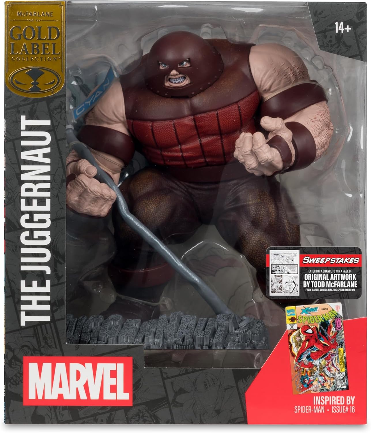 McFarlane Marvel The Juggernaut 1:10th Scale Collectible with Scene (SPIDER-MAN #16) Original Artwork Sweepstakes Gold Label Toys