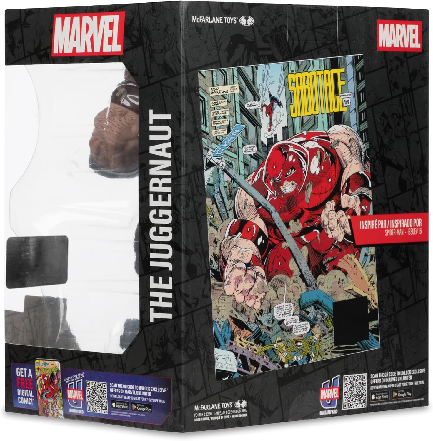 McFarlane Marvel The Juggernaut 1:10th Scale Collectible with Scene (SPIDER-MAN #16) Original Artwork Sweepstakes Gold Label Toys