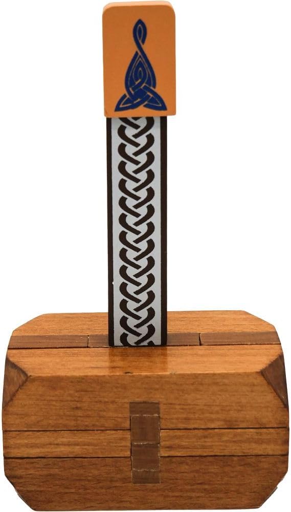 Project Genius Inc. Thor's Hammer Wooden Brain Teaser Puzzle, Brown