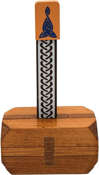 Project Genius Inc. Thor's Hammer Wooden Brain Teaser Puzzle, Brown