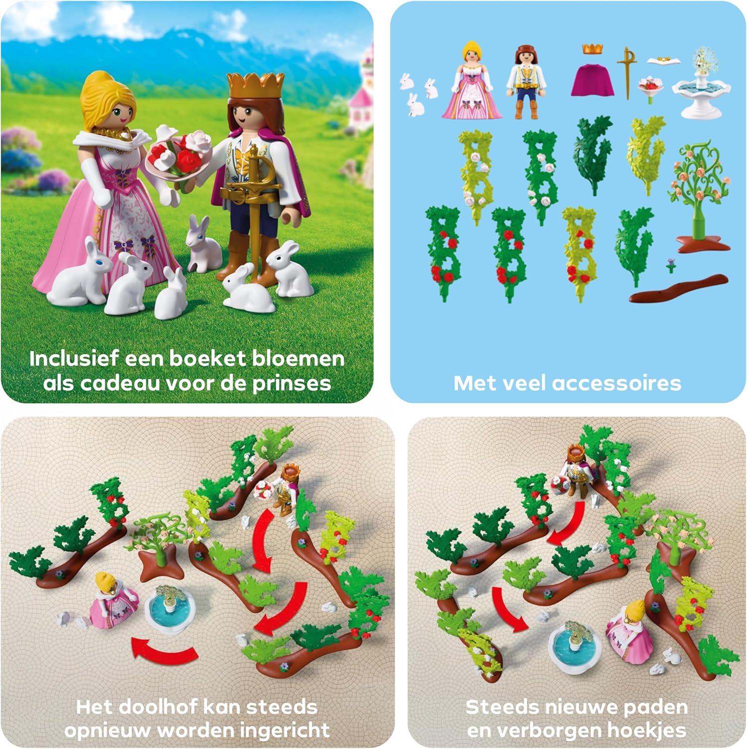 PLAYMOBIL | Princess | Koninklijk Doolhof | Prins en Prinses met Verstelbaar Labyrint | Stimuleert Creativiteit | Prinsessenspeelgoed voor kinderen vanaf 4 jaar | 72053
