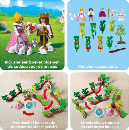 PLAYMOBIL | Princess | Koninklijk Doolhof | Prins en Prinses met Verstelbaar Labyrint | Stimuleert Creativiteit | Prinsessenspeelgoed voor kinderen vanaf 4 jaar | 72053