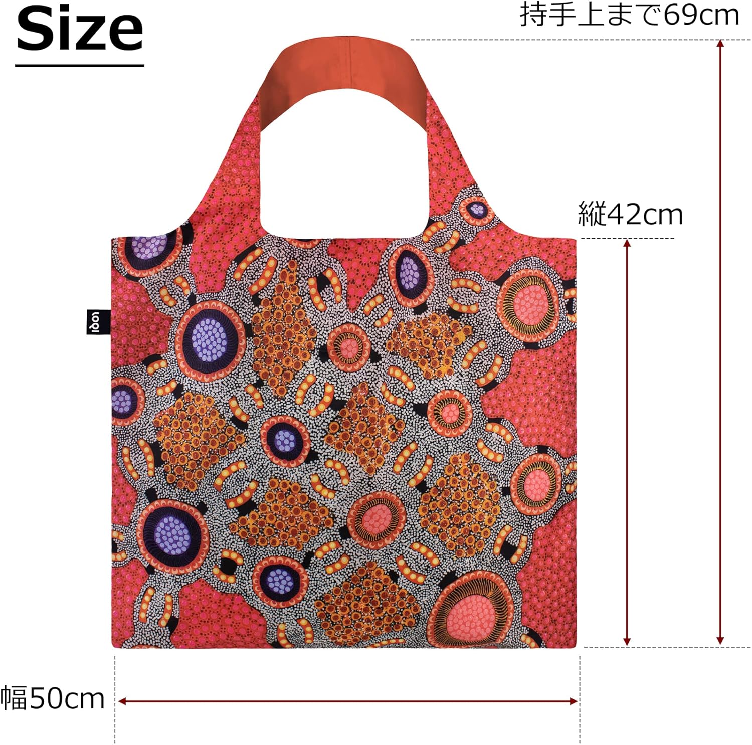 LOQI Jennifer Napaljarri Lewis - Water Dreaming Pink Recycled Bag