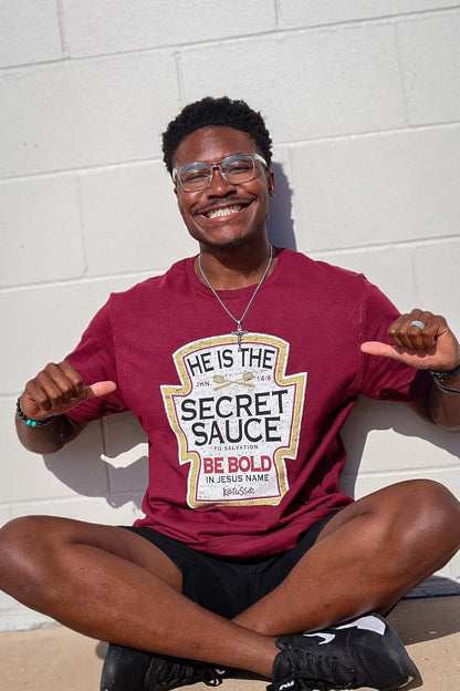 Kerusso Unisex Christian Crewneck Short Sleeve Graphic T-Shirt Cotton Maroon Be Bold in Jesus Name