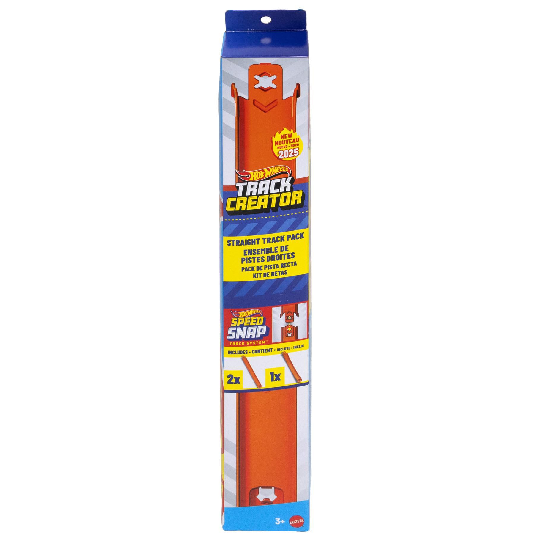 Hot Wheels Creator Pack with 3 Feet of Speed Snap Straight Track: 2 12” Inch Molded Pieces, 1 12” Flex & 2 Adapters