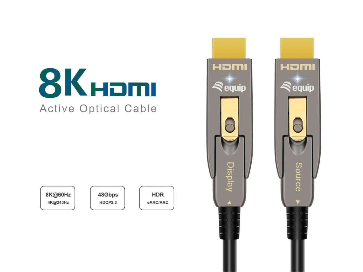 Equip HDMI HS Ethernet 2.1 D/A D-AOC 8K/60Hz | 20.00m Grey
