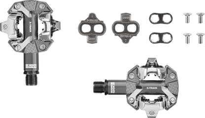 Look X-Track Silver - Aluminium SPD Compatible MTB/Gravel Pedals 350mm² Platform