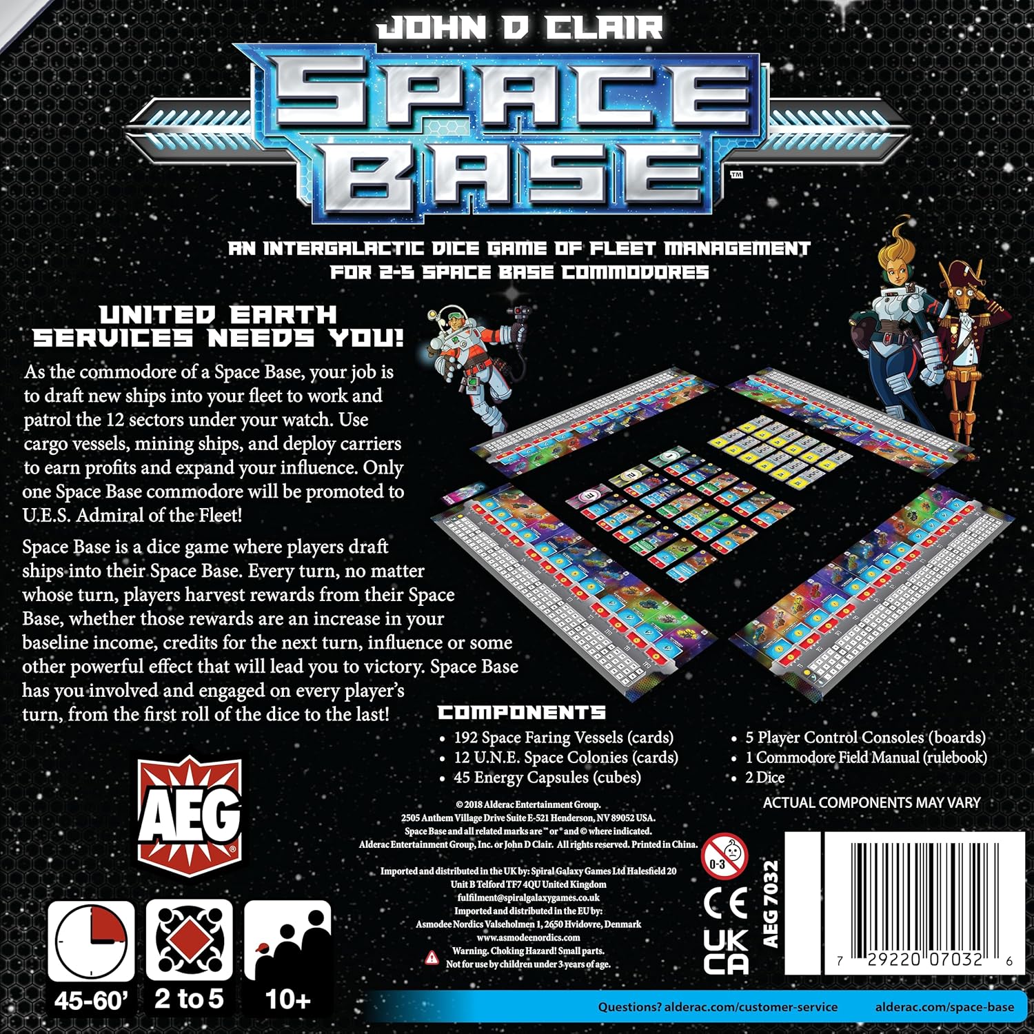AEG Alderac Entertainment Group | Space Base Gioco di Dadi in Inglese per età 14+ | Gioco Strategico e Competitivo per 2-5 Giocatori