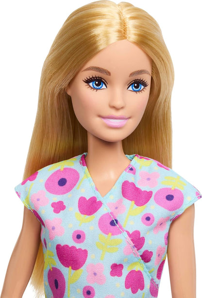 Barbie Careers Baby Doctor Playset with Blonde Doll Wearing Scrubs, 2 Baby Dolls, Examination Table & Accessories, JMK12