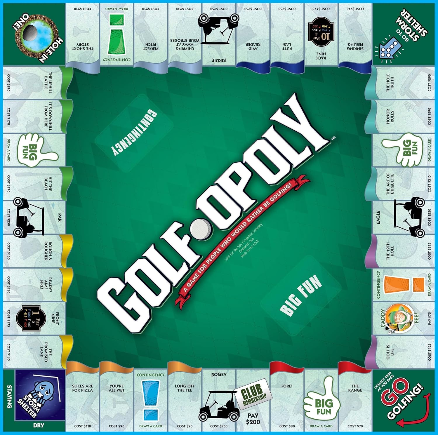 Golf-Opoly Trading Board Game - Family Game for Adults and Children - 2 to 6 Players - Strategy Fun For Ages 8 and Up - A Game Played From Tee To Green