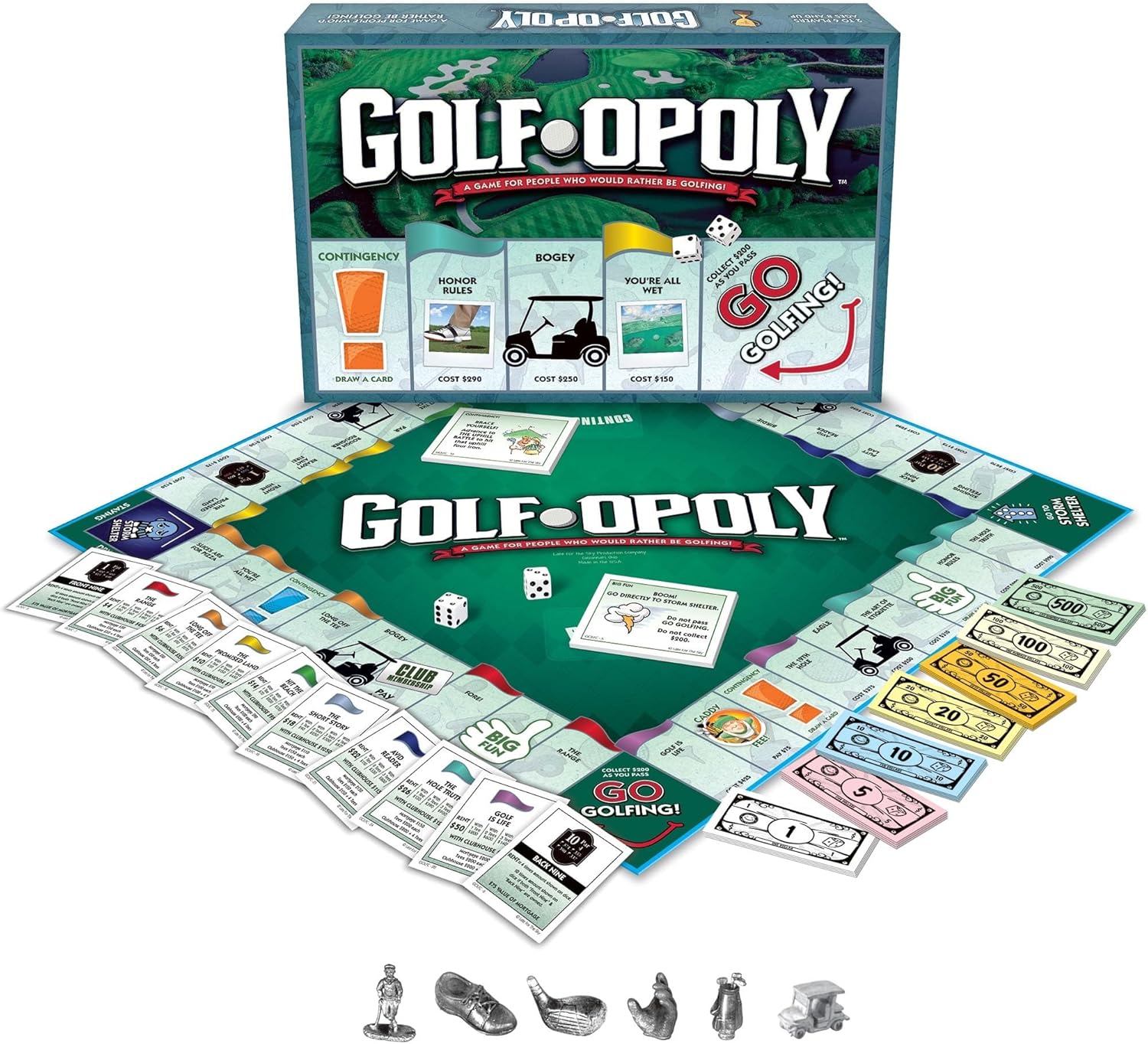 Golf-Opoly Trading Board Game - Family Game for Adults and Children - 2 to 6 Players - Strategy Fun For Ages 8 and Up - A Game Played From Tee To Green