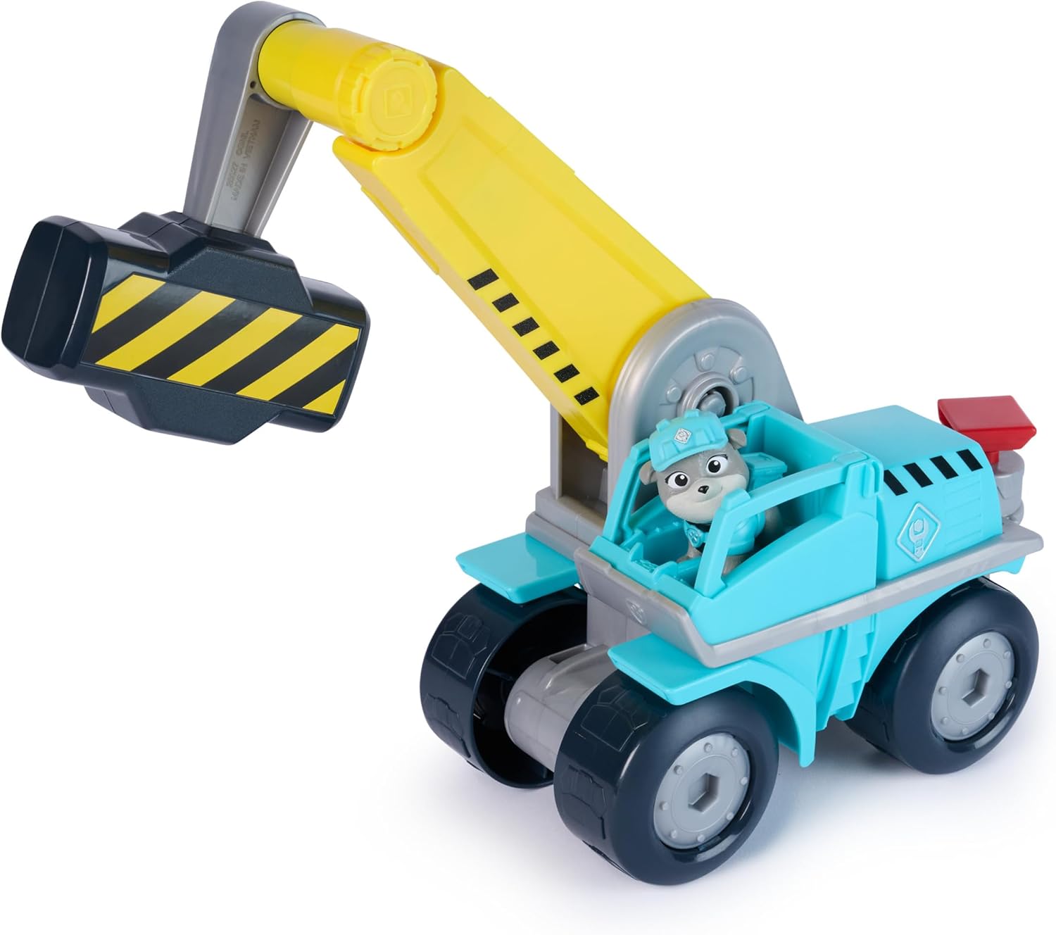 Rubble & Crew - Motors Mega-Hammer-Fahrzeug, 25cm 2-in-1 Baufahrzeug mit Motor-Figur und abnehmbaren Werkzeugen, PAW Patrol Kinderspielzeug ab 3 Jahren