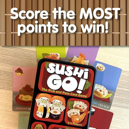 Gamewright , Sushi Go , Card Game , Ages 8+ , 2-5 Players , 15 Minutes Playing Time