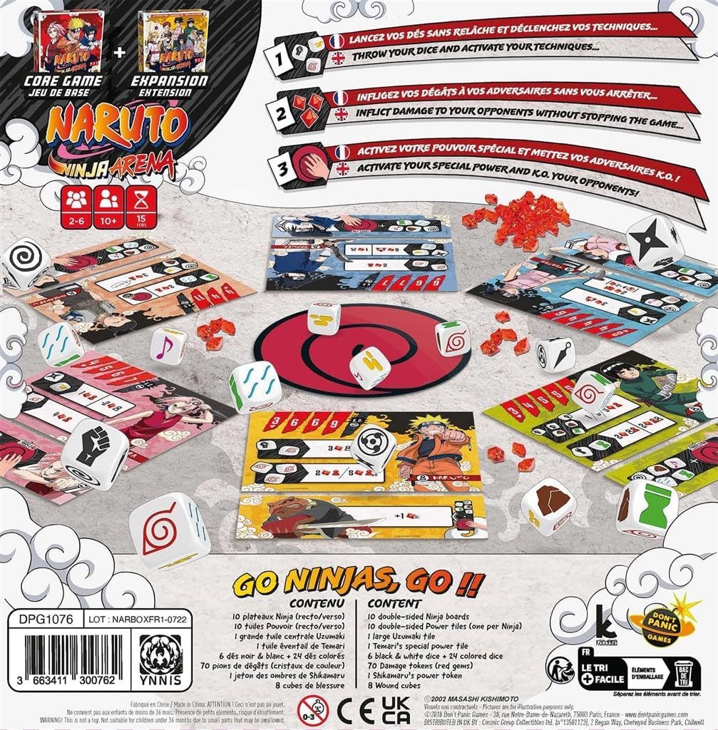 Don't Panic Games | Naruto Ninja Arena: Ultimate Box | Board Game | Ages 10+ | 2-6 Players | 15 Minutes