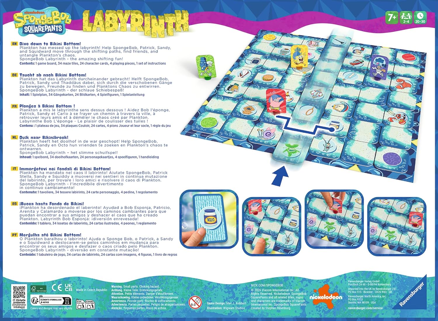 Ravensburger Sponge Bob Squarepants Labyrinth The Moving Maze Game Family Strategy Board Game for Kids & Adults Age 7 Years Up - 2 to 4 Players
