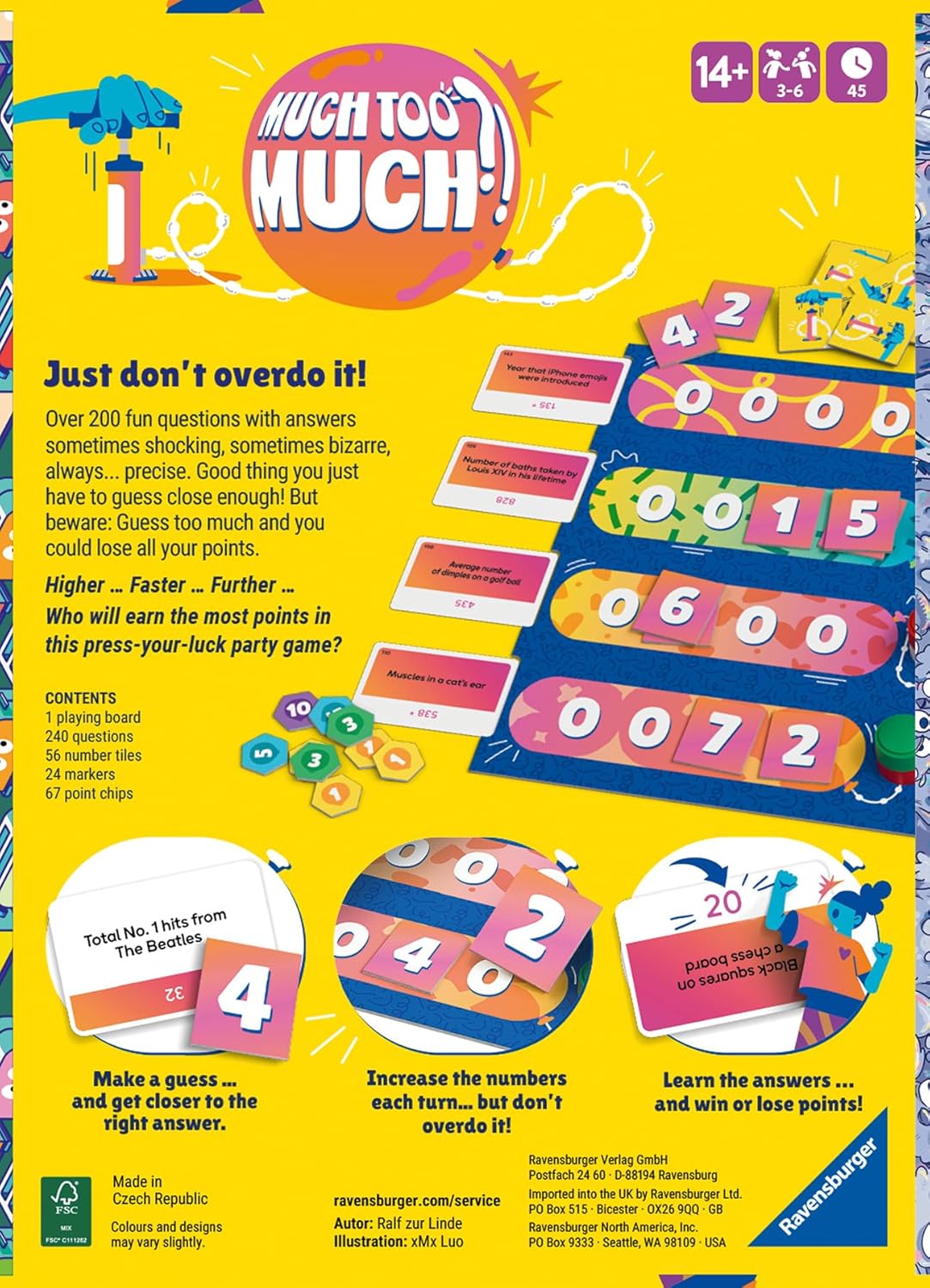 Ravensburger Much Too Much – Fun Family Trivia Game of Crazy Facts - from 2 to 6 Players - Ages 14 and up