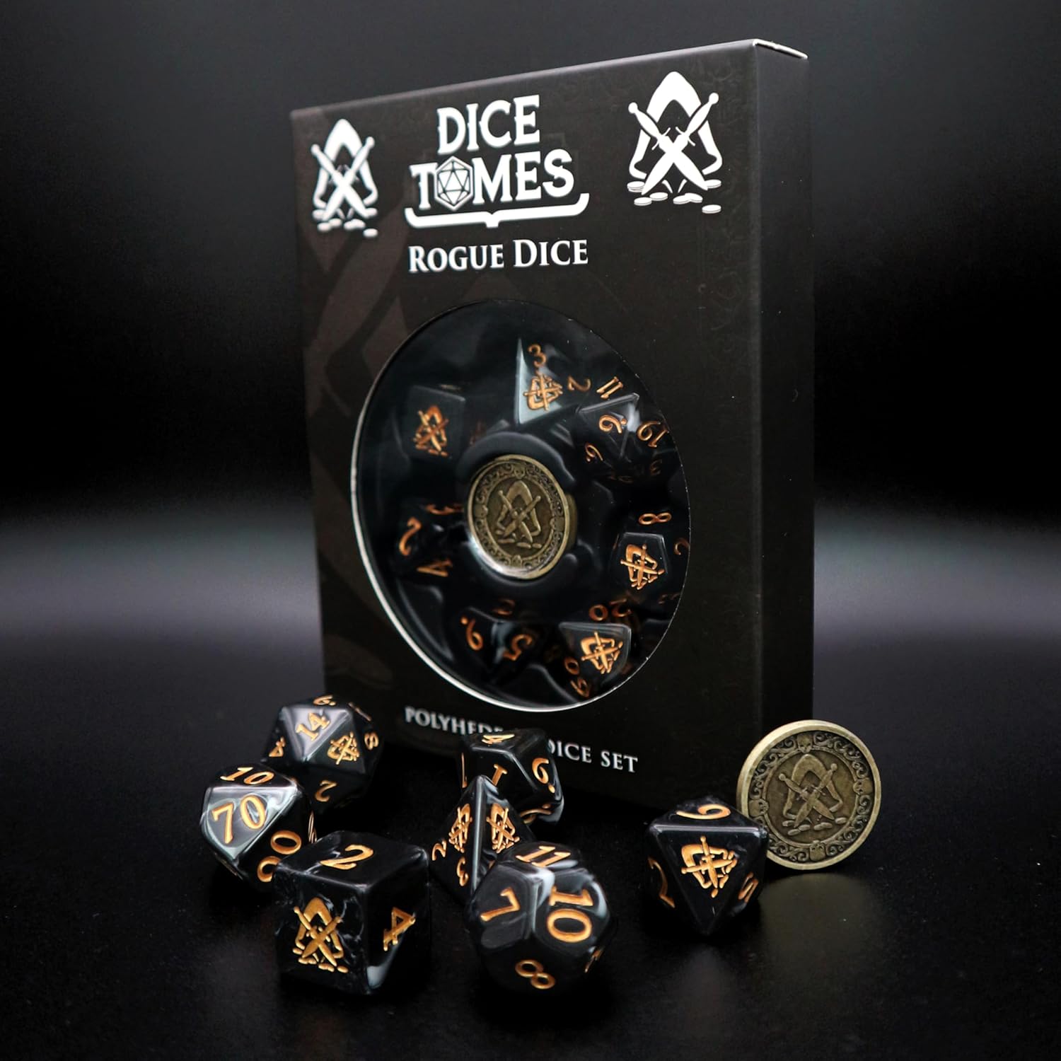 Polyhedral Dice Set - 8pcs Rogue Dice Set for DnD, Pathfinder & Tabletop RPGs