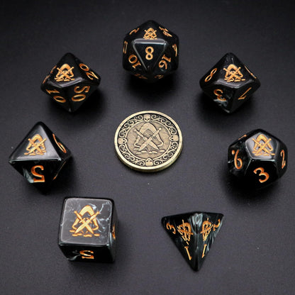 Polyhedral Dice Set - 8pcs Rogue Dice Set for DnD, Pathfinder & Tabletop RPGs